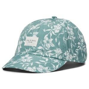 rag & bone Addison Leaf Green Floral Print Baseball Cap Hat NWOT
